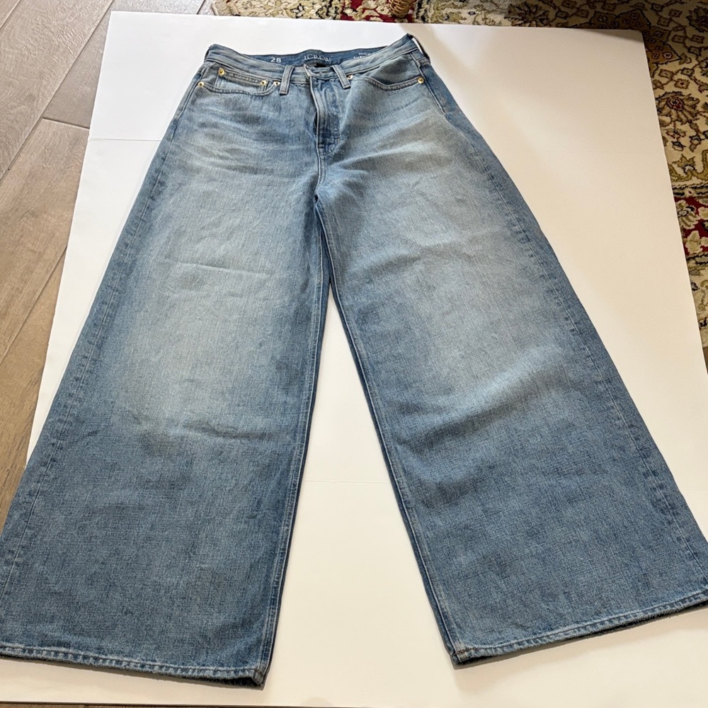 J. Crew Light Wash high rise Super Wide-Leg Denim Jeans